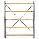 vidaXL Boekenkast met 5 schappen 140x30x180 cm massief mangohout