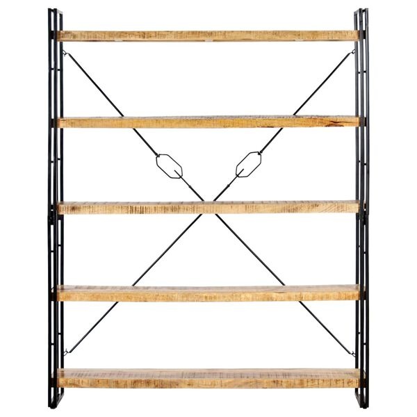 vidaXL Boekenkast met 5 schappen 140x30x180 cm massief mangohout