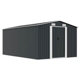 vidaXL Tuinschuur 257x392x181 cm metaal antracietkleurig