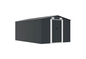 vidaXL Metalen Tuinschuur Antraciet 257x392x181 cm - 55% Korting