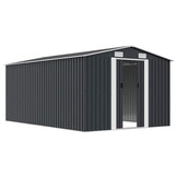 vidaXL Tuinschuur 257x392x181 cm metaal antracietkleurig
