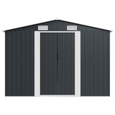 vidaXL Tuinschuur 257x392x181 cm metaal antracietkleurig