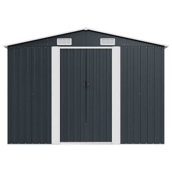 vidaXL Tuinschuur 257x392x181 cm metaal antracietkleurig