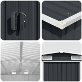vidaXL Tuinschuur 257x392x181 cm metaal antracietkleurig