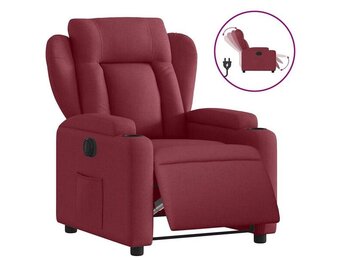 vidaXL Fauteuil verstelbaar elektrisch stof wijnrood