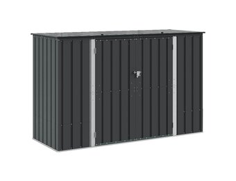 vidaXL Tuinopslagdoos Zwart 214 x 82 x 132 cm Staal
