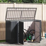 vidaXL Tuinopslagdoos Zwart 214 x 82 x 132 cm Staal