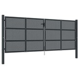vidaXL Poort 400x125 cm staal antracietkleurig