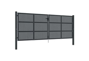 Stevige Tuinpoort van Staal 400x125 cm Antraciet - 35% Korting!