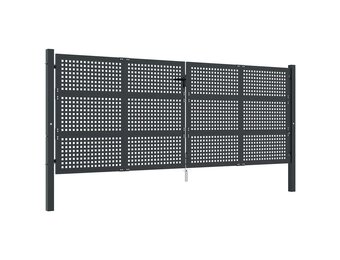 vidaXL Poort 400x125 cm staal antracietkleurig