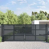 vidaXL Poort 400x125 cm staal antracietkleurig