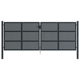 vidaXL Poort 400x125 cm staal antracietkleurig