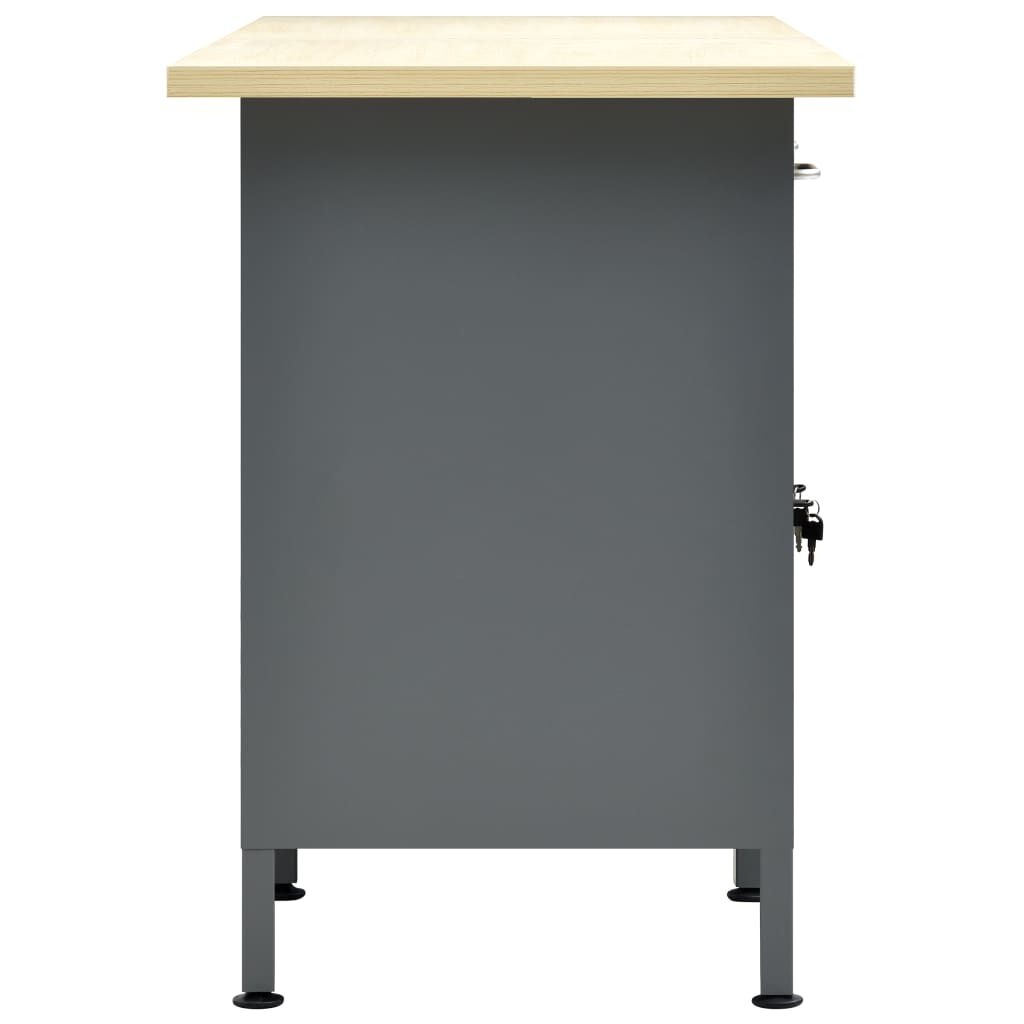 vidaXL Werkbank 160x60x85 cm staal zwart