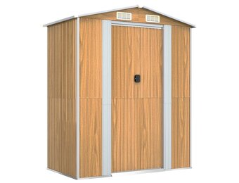 vidaXL Tuinschuur 192x108x223 cm gegalvaniseerd staal lichtbruin