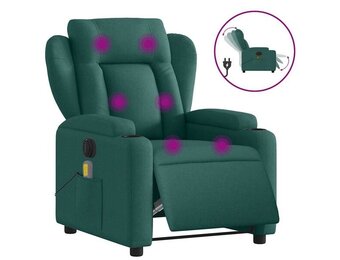 vidaXL Massagestoel elektrisch verstelbaar stof donkergroen
