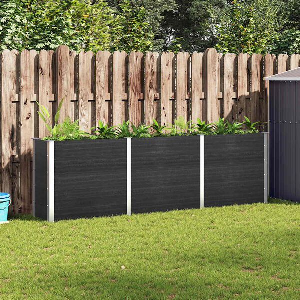 vidaXL Plantenbak verhoogd 300x50x91 cm HKC grijs