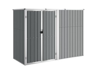 vidaXL Tuinschuur 225x89x161 cm gegalvaniseerd staal grijs