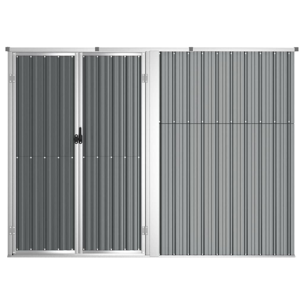 vidaXL Tuinschuur 225x89x161 cm gegalvaniseerd staal grijs