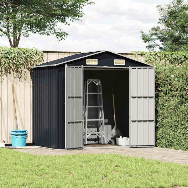 vidaXL Tuinschuur 205x129x183 cm gegalvaniseerd staal antraciet