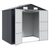 vidaXL Tuinschuur 205x129x183 cm gegalvaniseerd staal antraciet