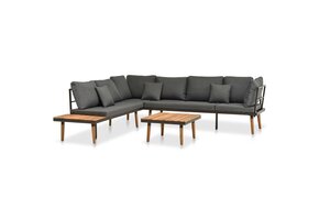 VidaXL Loungeset 4-delig Massief Acaciahout & Kussens - 35% Korting