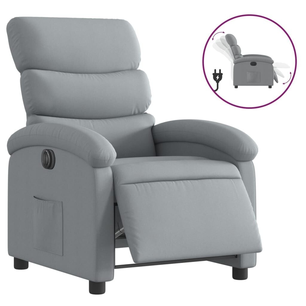 vidaXL Fauteuil elektrisch verstelbaar stof lichtgrijs