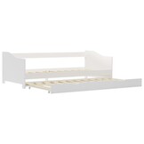 vidaXL Bedbankframe uittrekbaar grenenhout wit 90x200 cm