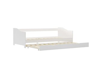 vidaXL Bedbankframe uittrekbaar grenenhout wit 90x200 cm