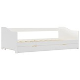 vidaXL Bedbankframe uittrekbaar grenenhout wit 90x200 cm