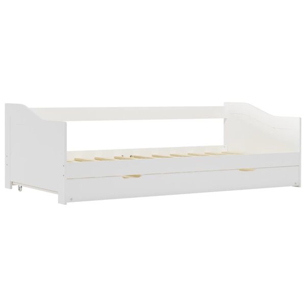 vidaXL Bedbankframe uittrekbaar grenenhout wit 90x200 cm