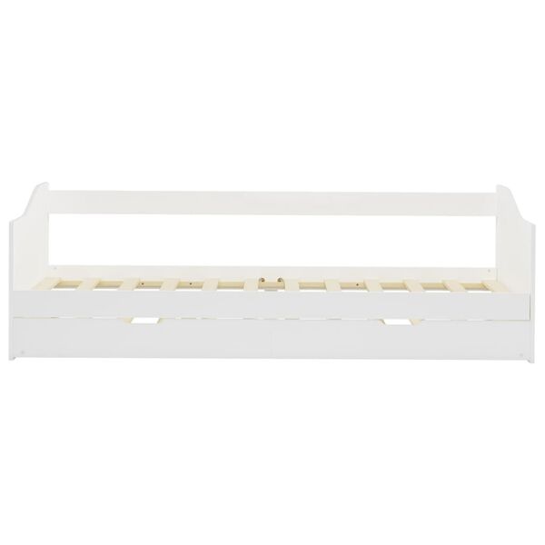 vidaXL Bedbankframe uittrekbaar grenenhout wit 90x200 cm