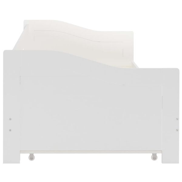 vidaXL Bedbankframe uittrekbaar grenenhout wit 90x200 cm