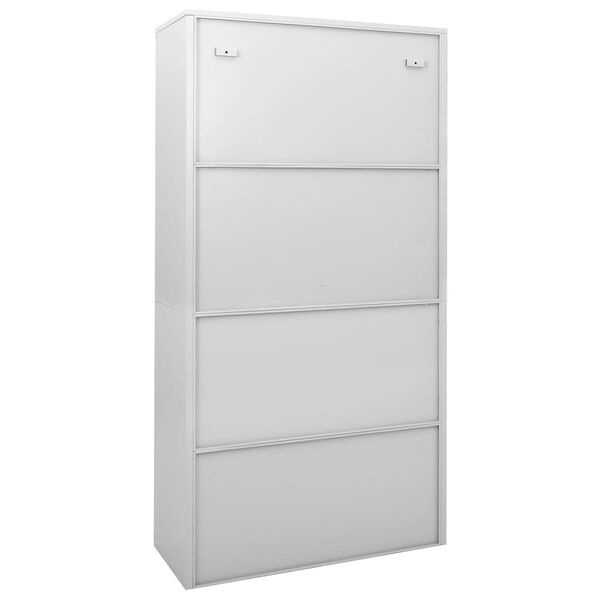 vidaXL Kantoorkast met schuifdeuren 90x40x180 cm staal lichtgrijs