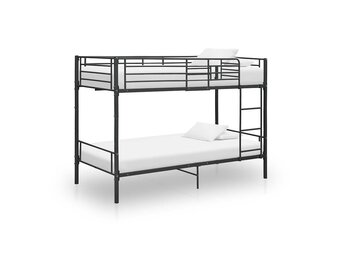 vidaXL Stapelbed metaal zwart 90x200 cm