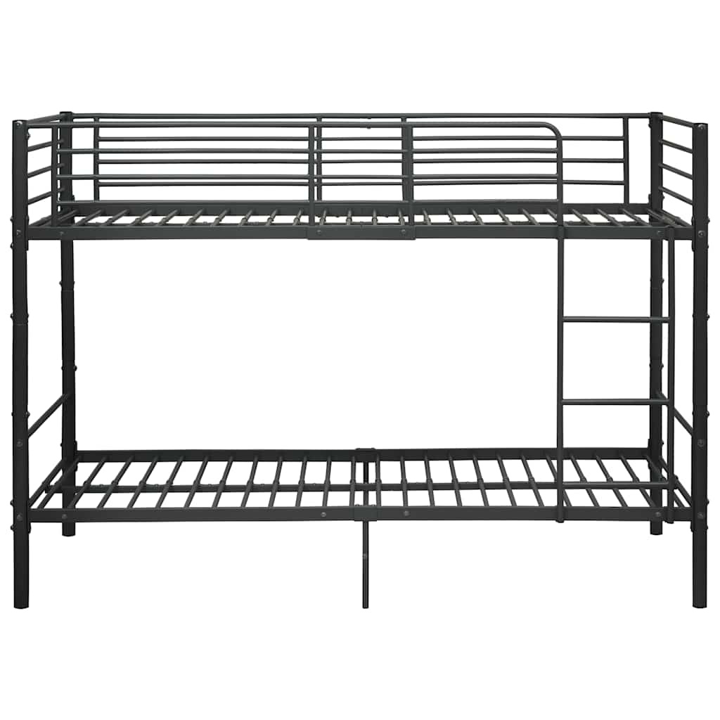 vidaXL Stapelbed metaal zwart 90x200 cm