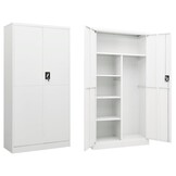 vidaXL Lockerkast 90x40x180 cm staal wit
