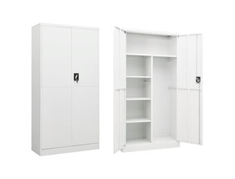 vidaXL Lockerkast 90x40x180 cm staal wit