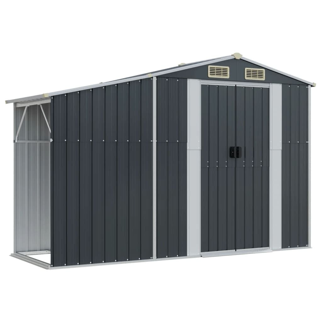 vidaXL Tuinschuur 277x93x179 cm gegalvaniseerd staal antracietkleur