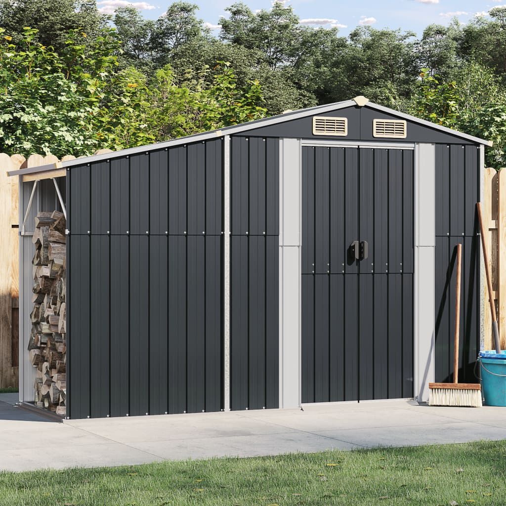 vidaXL Tuinschuur 277x93x179 cm gegalvaniseerd staal antracietkleur