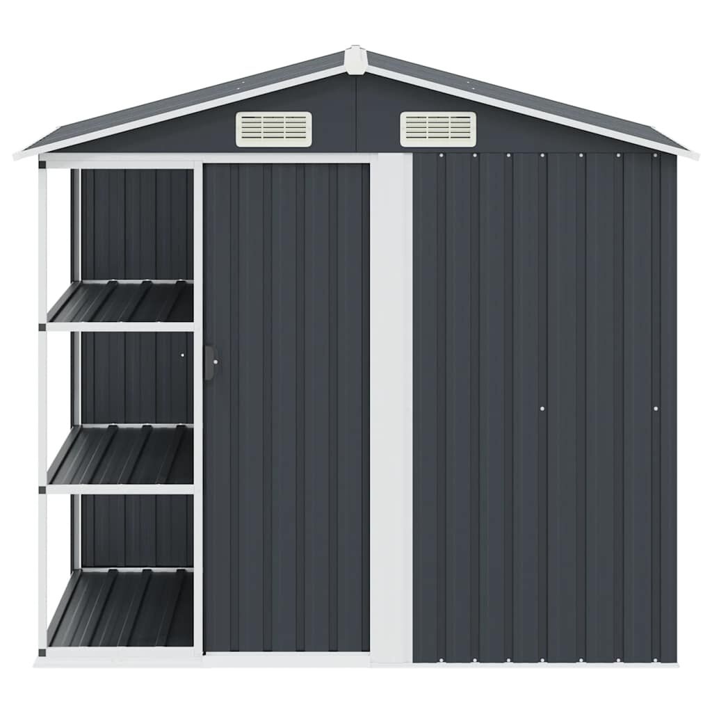 vidaXL Tuinschuur met rek 205x130x183 cm ijzer antraciet