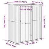 vidaXL Tuinschuur 180,5x97x209,5 cm gegalvaniseerd staal antraciet
