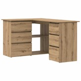 vidaXL Hoekbureau 145x100x76 cm bewerkt hout artisanaal eikenkleur