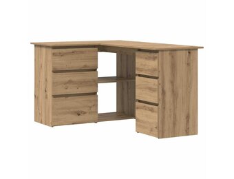 vidaXL Hoekbureau 145x100x76 cm bewerkt hout artisanaal eikenkleur