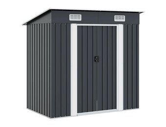 vidaXL Tuinschuur staal antraciet