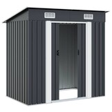 vidaXL Tuinschuur staal antraciet