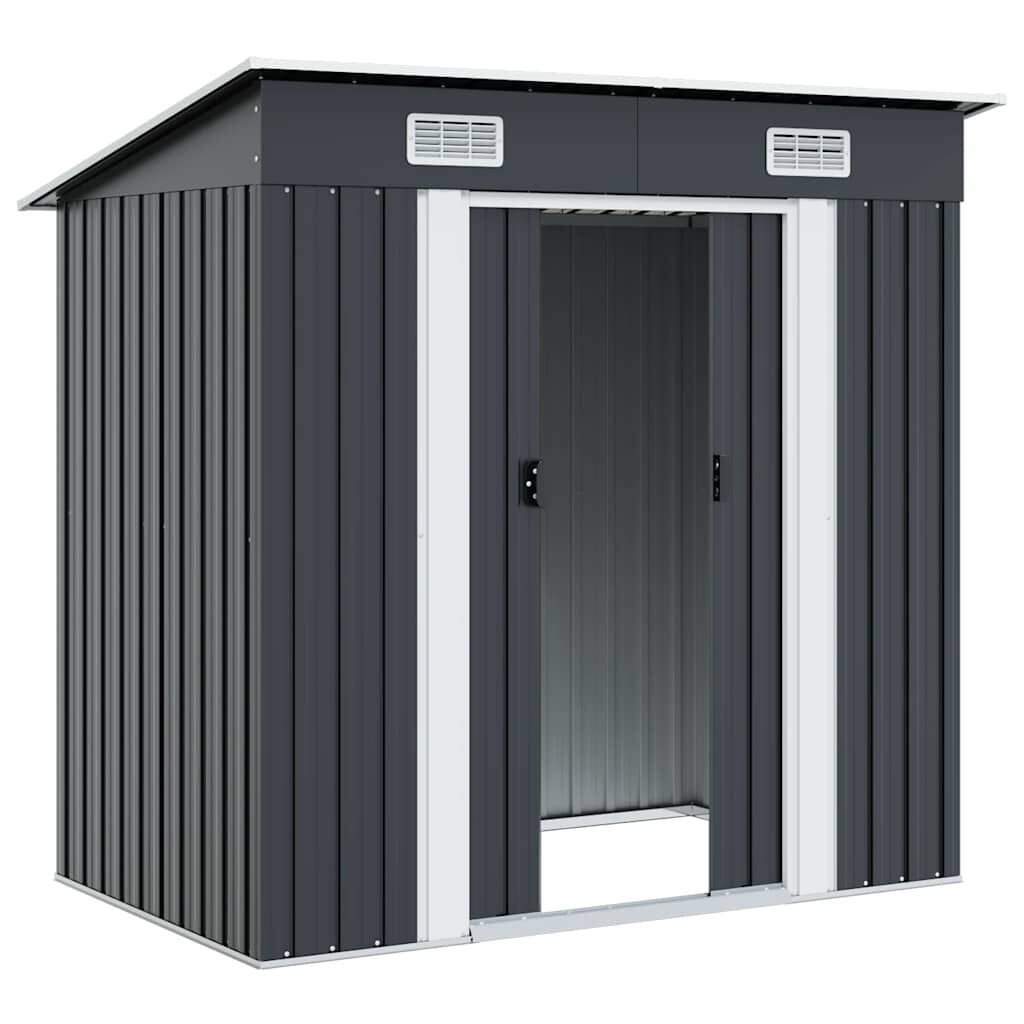 vidaXL Tuinschuur staal antraciet