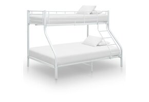 vidaXL Stapelbedframe Metaal Wit 140x200/90x200 cm - 55% Korting