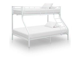 vidaXL Stapelbedframe metaal wit 140x200 cm/90x200 cm