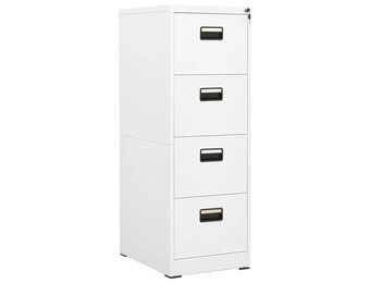 vidaXL Archiefkast 46x62x133 cm staal wit