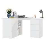 vidaXL Hoekbureau 145x100x76 cm bewerkt hout wit